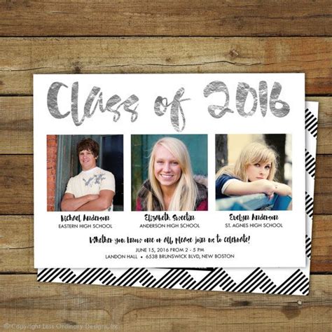 Combined Graduation Party Invitation Graduation Open House For More Than One Graduate Twins Or