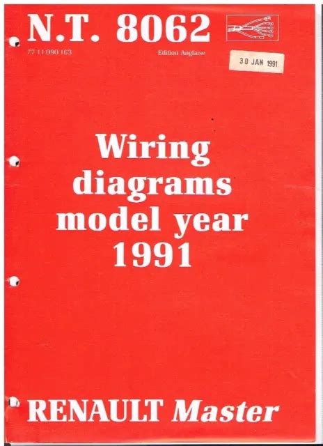 Renault Master Mk Van Original Factory Wiring Diagrams Manual Eur