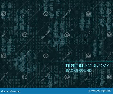 Digital Economy Background Different Currencies Symbols Made Of 1 And