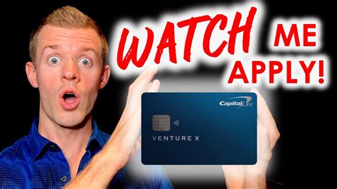 Watch Me Apply Capital One Venture X Credit Card Application Youtube