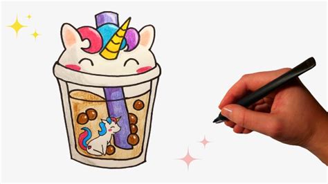 How To Draw A Cute Unicorn Boba Bubble Tea Cute Drawings YouTube