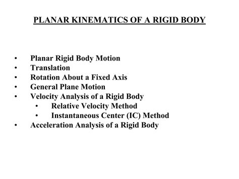 Chapter 16 Planar Kinematics Of Rigid Bo Ppt