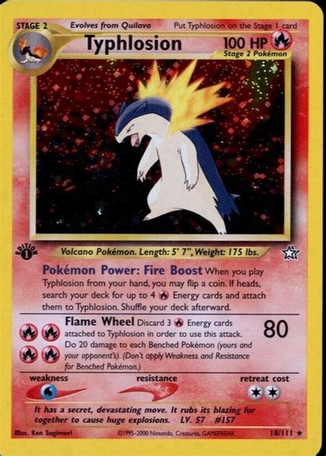 Typhlosion 2000 Neo Genesis 18 111 1st Edition Holo Price Guide