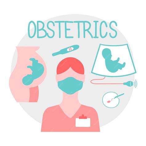 Conjunto De Iconos De Obstetricia Ultrasonido Fertilización Artificial