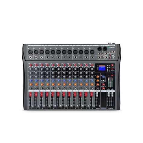 Mesa De Som 12 Canais Delay Mixer USB MP3 48V LCD Bluetooth Efeito