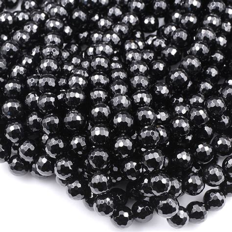 Aaa Grade Natural Black Onyx Beads Faceted Mm Mm Mm Mm Etsy