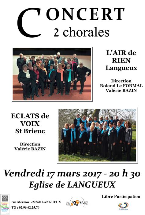 Concert De La Chorale Lair De Rien OCL Office Culturel De Langueux