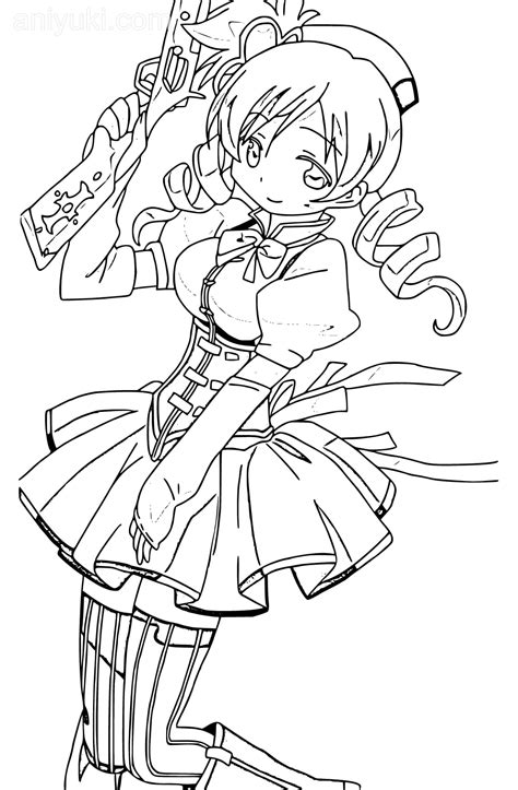 Madoka Magica Fc06 Lineart Sketch Coloring Page