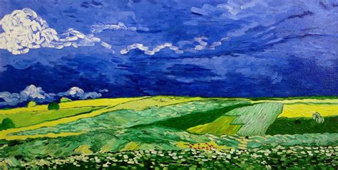 Janet Paden's Paintings: Wheatfield Under Thunderclouds, after Van Gogh ...