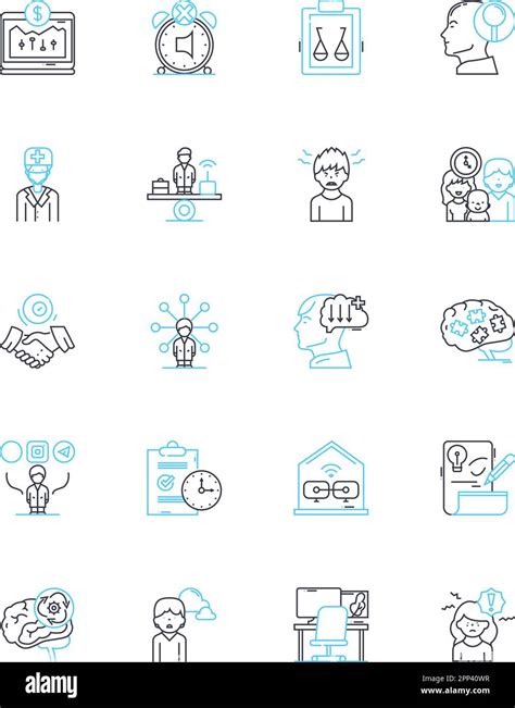 Work Efficiency Linear Icons Set Productivity Time Management