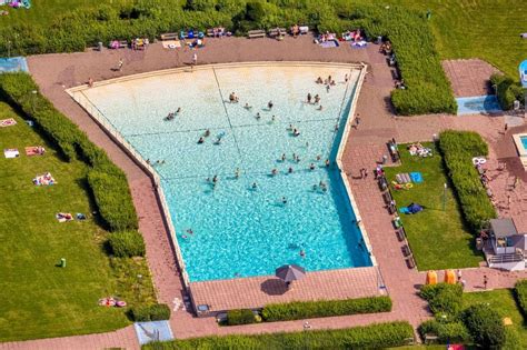 Aerial Photograph Bergkamen Refreshing Swim In The Blue Pool