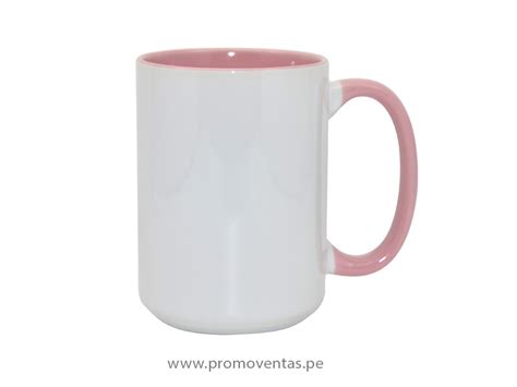 Taza 15oz Fondo Y Asa De Color Rosado Sublimacion PromoVentas