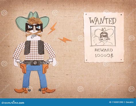 Angry Bandit Gangster Logo Or Label Portrait Of Cowboy In Mask