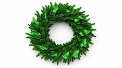 Premium AI Image Traditional Green Christmas Wreath Isolated On White