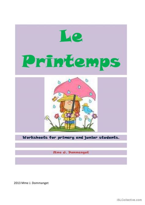 Le Printemps Français FLE fiches pedagogiques pdf doc