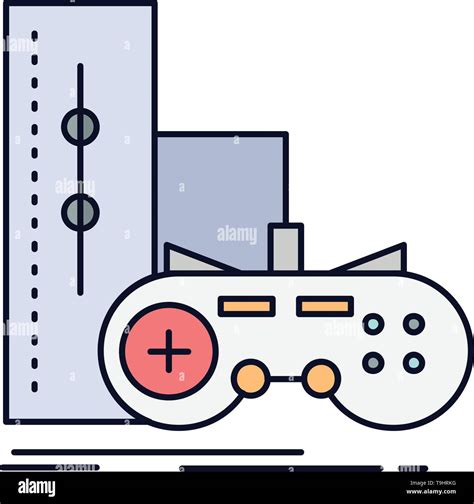 Game Gamepad Joystick Play Playstation Flat Color Icon Vector Stock