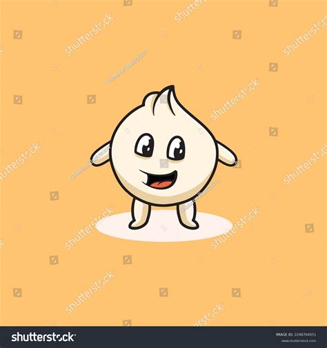 Cute Dim Sum Smiling Cartoon Illustration Stock Vector Royalty Free