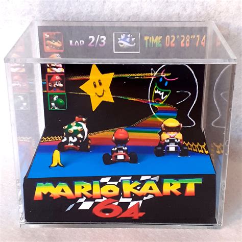 Mario Kart 64 Cube Diorama 3D Videogame Gift For Gamer Etsy