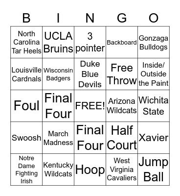 Basketball Bingo Cards on Bingo Baker