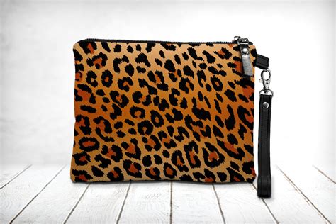 Leopard Print Clutch Faux Leather Purse Leopard Clutch Etsy