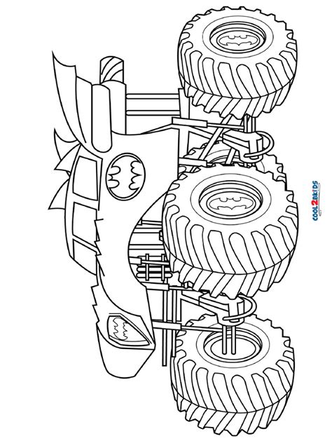 Batman Monster Truck Coloring Page Pdf