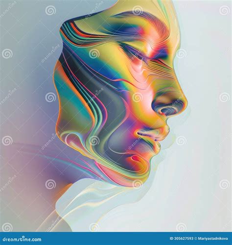 Multicolored Abstract Portrait Headshot Poster Cover Design