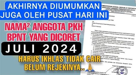 AKHIRNYA RESMI DIUMUMKAN OLEH PUSAT NAMA NAMA ANGGOTA PKH BPNT YANG