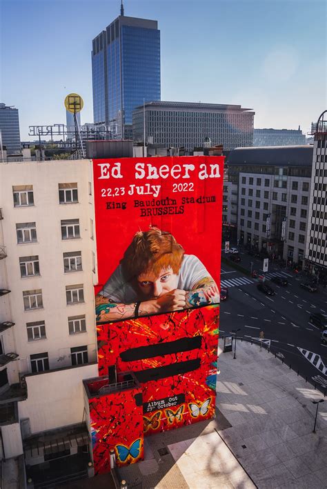 390 m² MURAL FOR ED SHEERAN in Brussels Beam outdoor projection services