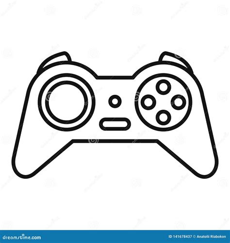 Retro Game Joystick Icon Outline Style Stock Vector Illustration Of