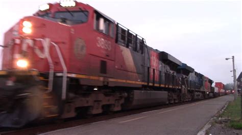 Nice Lashup On A Huge Stack Train CN 120 Passing Thru Amherst NS YouTube