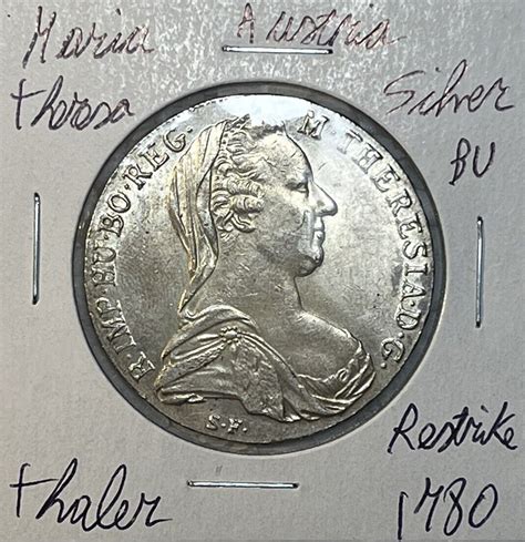 Sf Austria Maria Theresa Silver Thaler Uncirculated Bu Coin