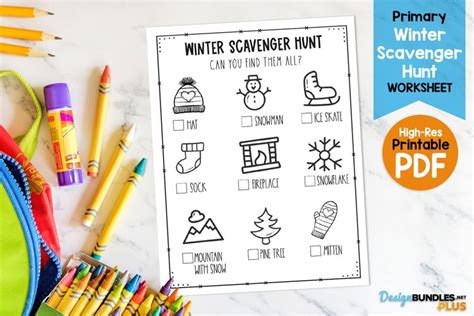 Winter Scavenger Hunt Printable Worksheet