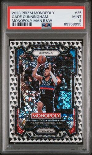 2023 Prizm Monopoly Cade Cunningham Monopoly Man Black White Prizm