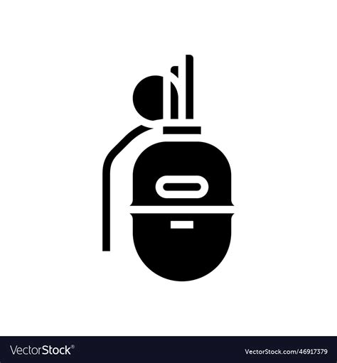 Hand Grenade Weapon War Glyph Icon Royalty Free Vector Image