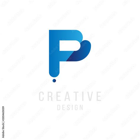 Original Letter P In Blue Colour For Logotype Vector Sign Logo Design