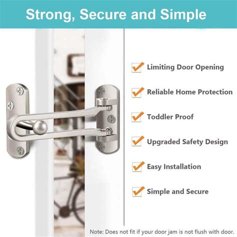 Satin Nickel Privacy Hotel Door Latch For Hotel Room Security