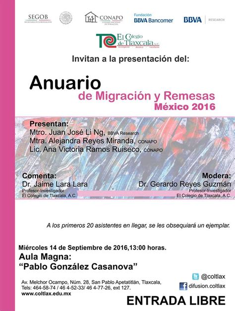 Presentación Del Anuario De Migración Y Remesas México 2016 Consejo Nacional De Población