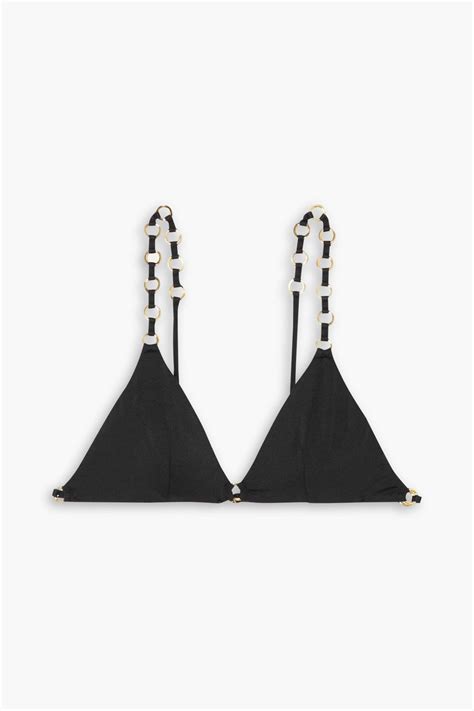 AGENT PROVOCATEUR Ashia Embellished Triangle Bikini Top THE OUTNET