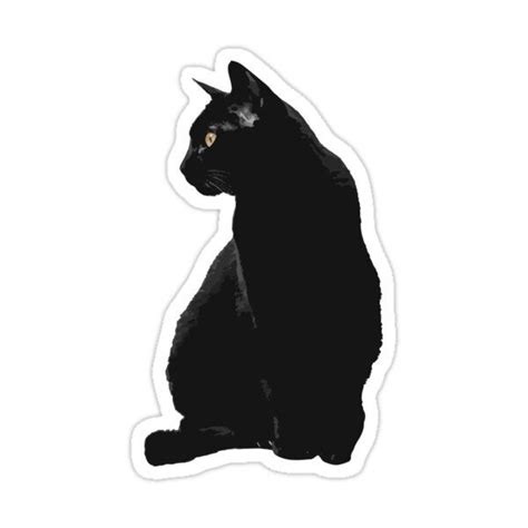 Black Cat Laptop Sticker Cat Lover T