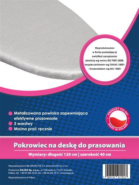 Pokrowiec na deskę do prasowania 40x120 cm teflonowy duży JOTTA DAJAR