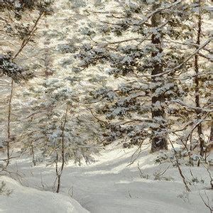 Winter Wall Art / Snowy Landscape Painting / Snow Trees Painting / Cozy ...