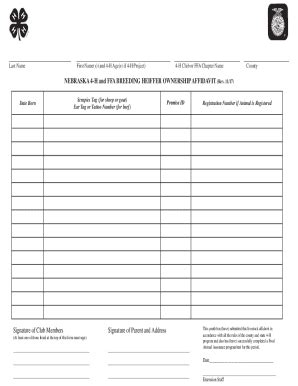 Fillable Online Extension Unl 4 H FFA Summer Validation Tag Orders