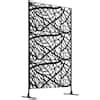 Outsunny 6 5FT Metal Outdoor Privacy Screen With Stand And Ground