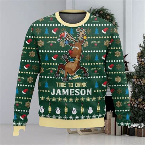 Jameson Reindeer Time To Drink Ugly Christmas Sweater