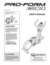 ProForm C830 Elliptical Manual