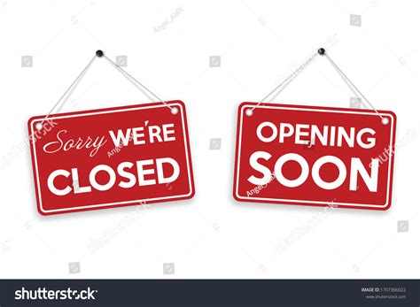 Sorry Were Closed Opening Soon Door Stock Vector Royalty Free