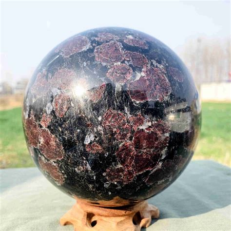 Lb Natural Red Firework Garnet Quartz Polished Sphere Crystal Ball