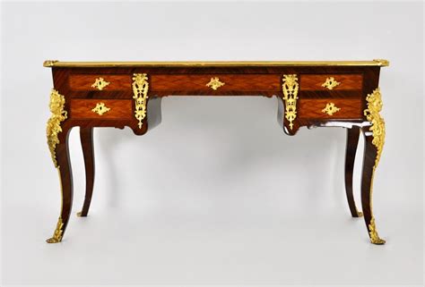 Proantic Bureau De Style Louis XV En Acajou Et Bois De Rose é