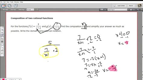 Composition Of Two Rational Functions Youtube