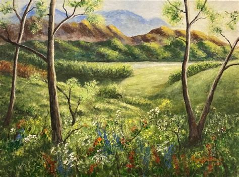 Mountains And Wildflowers Faye Matthews Fine Art